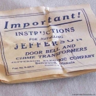 Jefferson Wizard Doorbell Tranformer Instructions